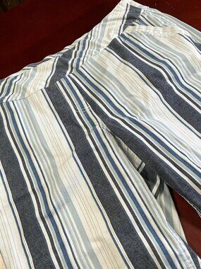 Womens Westbound Summer Spring Blue White Striped Bermuda Shorts (Size 14)